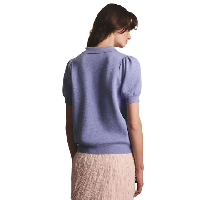 Cath Kidston Cath Kidston Women's Heart Knitted Pocket Polo Shirt in Blue - 2