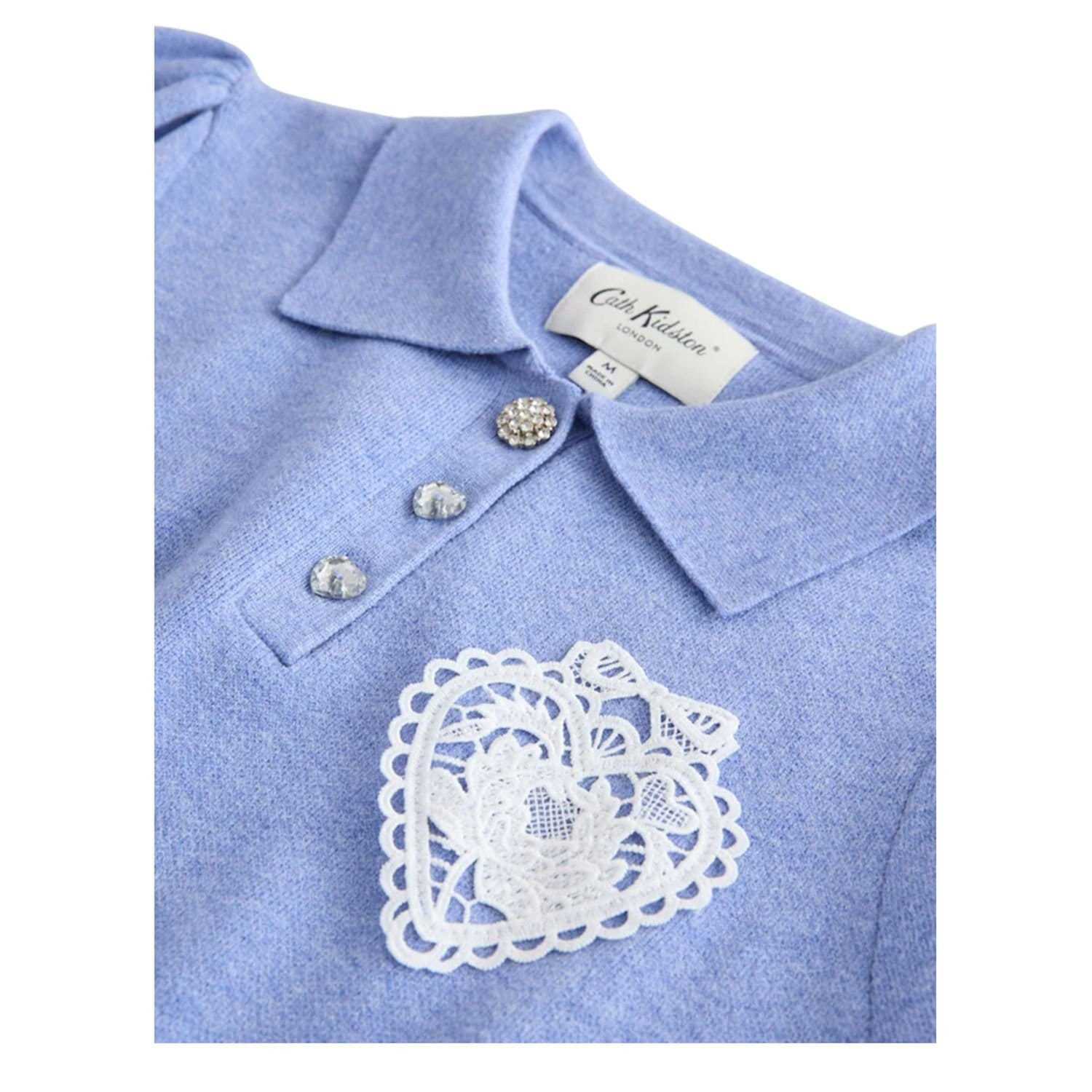 Cath Kidston Cath Kidston Women's Heart Knitted Pocket Polo Shirt in Blue - 4