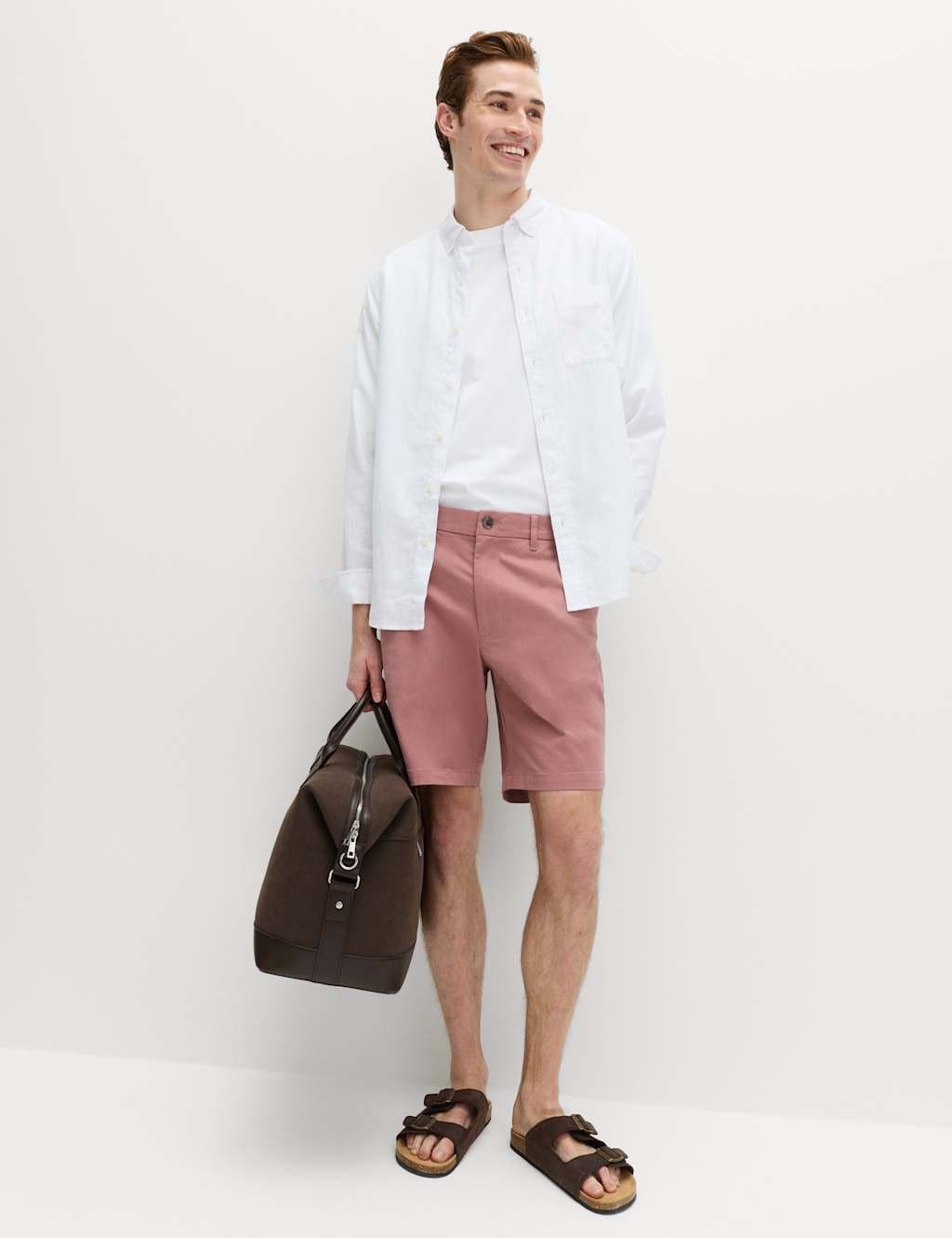 Marks & Spencer M&S Regular Fit Stretch Chino Shorts Antique Rose
