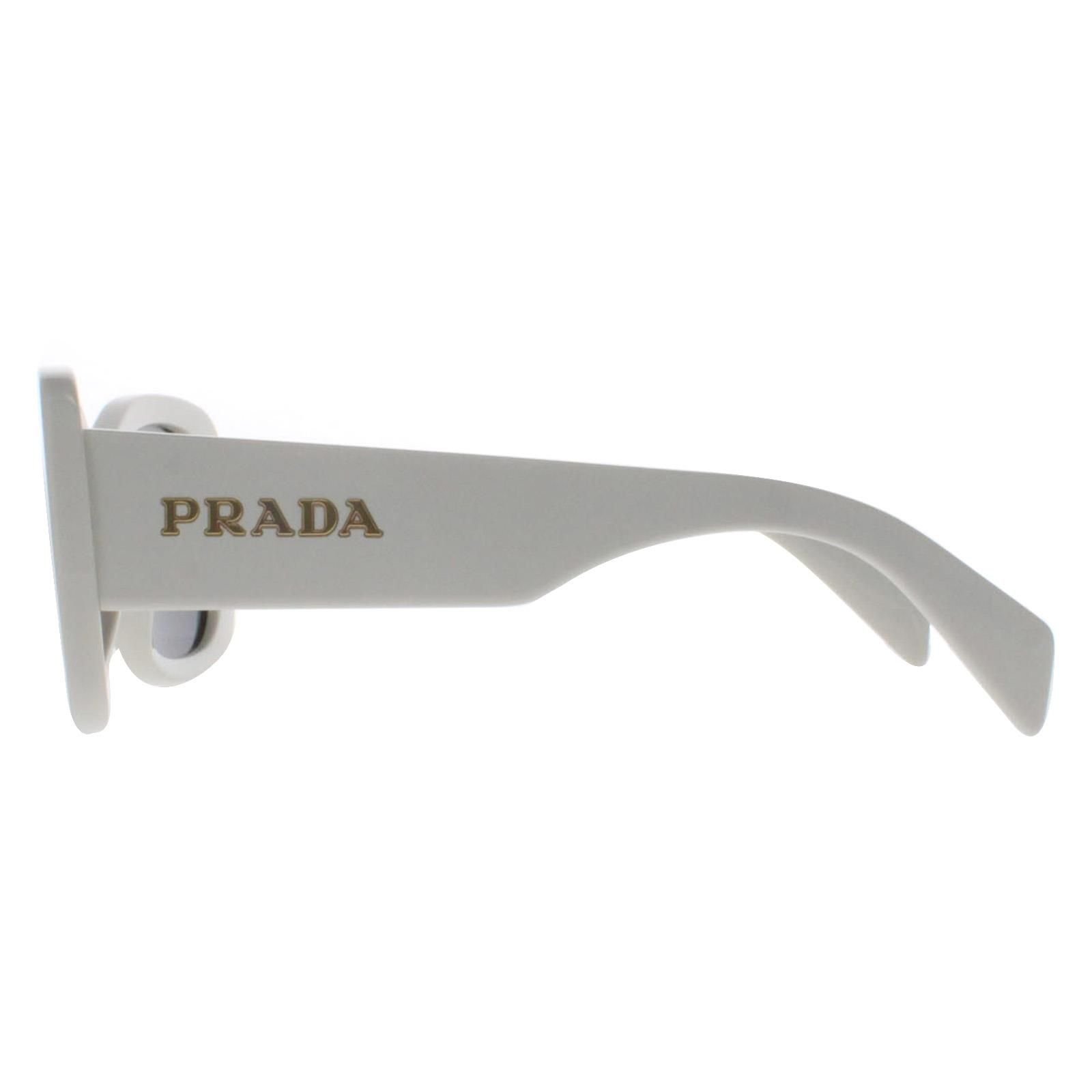 Prada Prada Women's Oval Talc Dark Grey PRA08S in White - 3