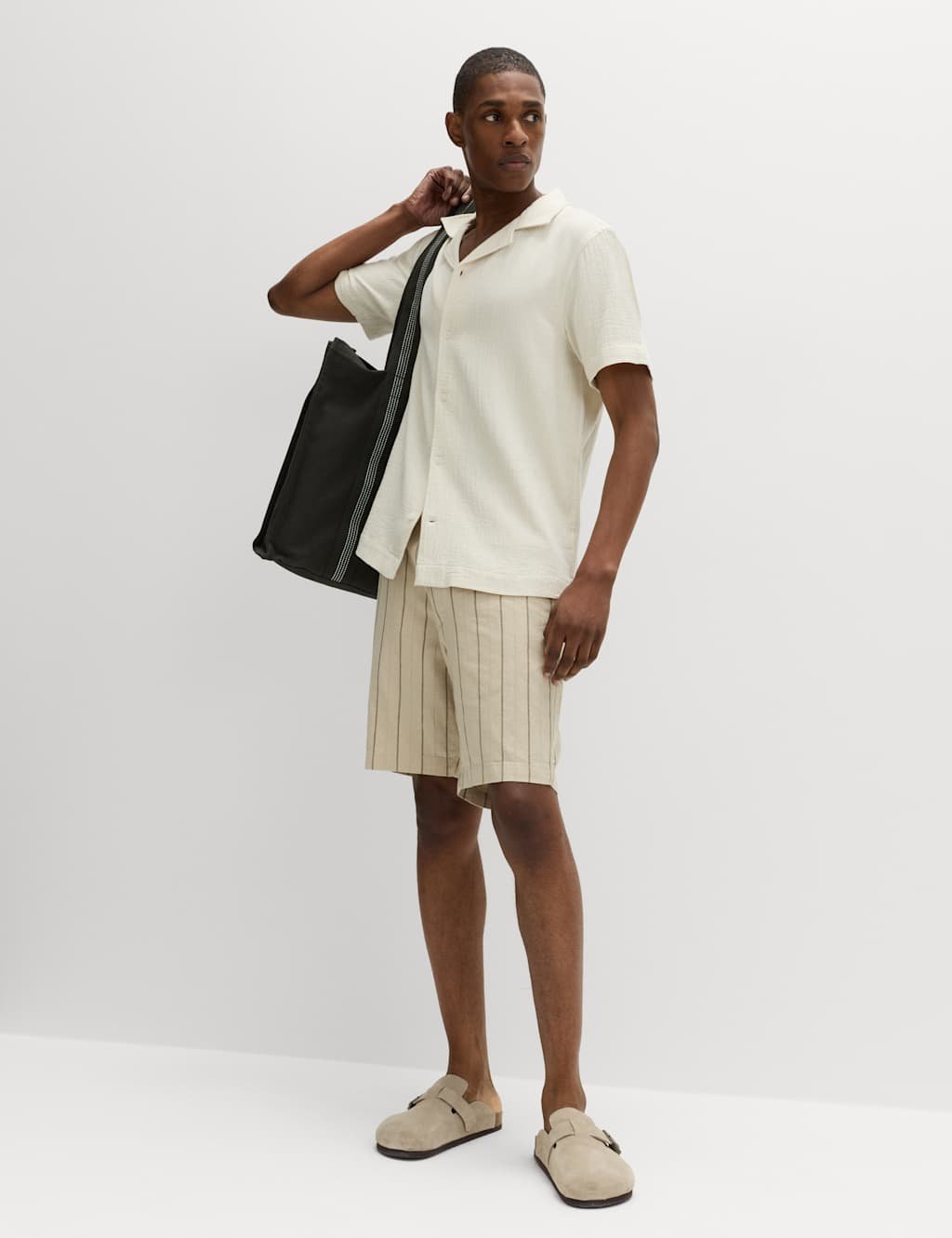 Marks & Spencer M&S Pure Cotton Textured Shirt Ecru Mix - 2