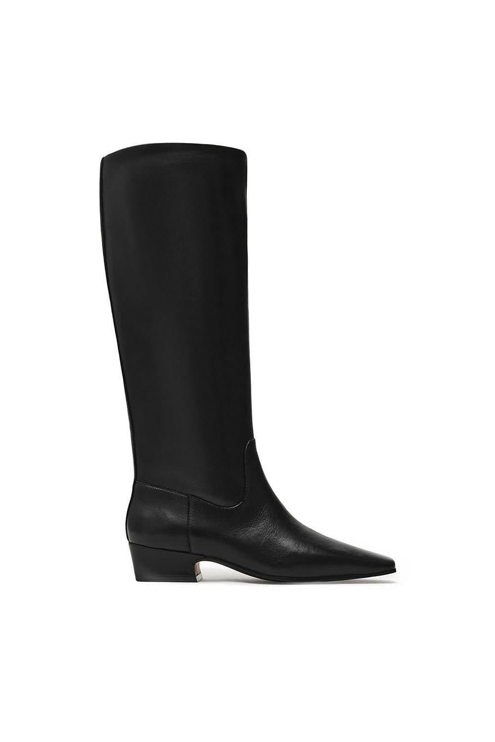 Steve Madden Steve Madden Black Leather Knee-High Boots
