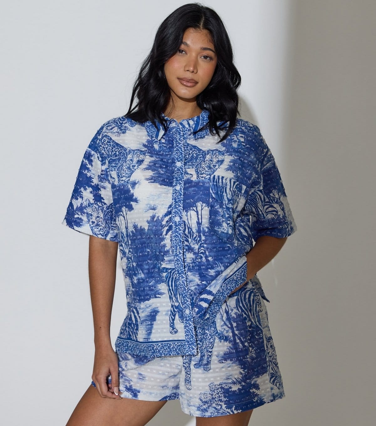 South Beach Women's Leopard Short Sleeve Shirt South Beach New Look - 4