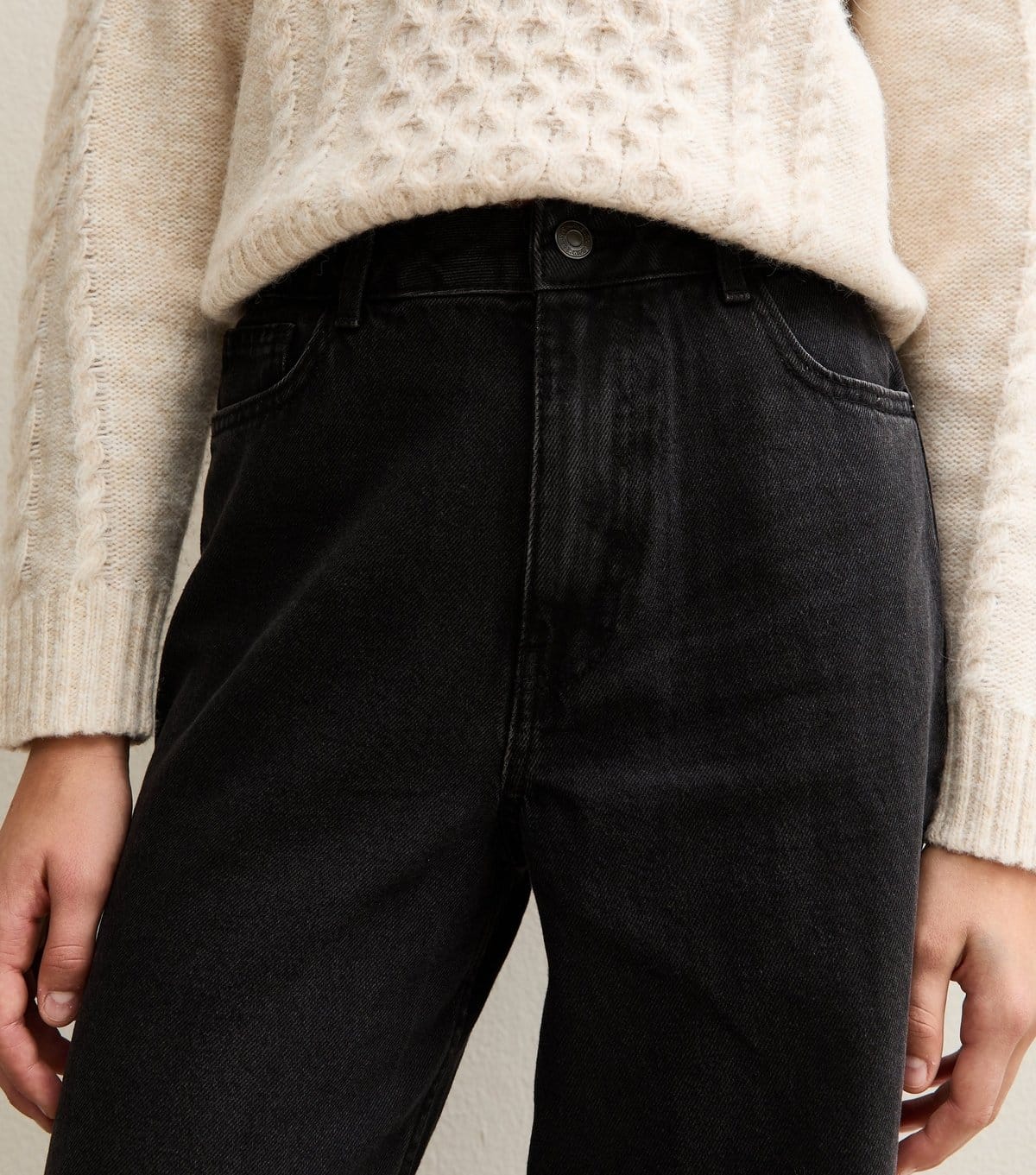 New Look Girls' Black Denim Wide Leg Jeans New Look - 4