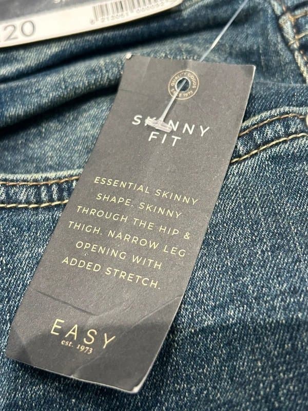 Easy Easy Skinny Fit Stretch Mens Jeans Distressed Look Size 34 Short