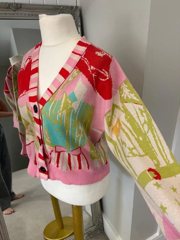 Never Fully Dressed Pink Multi Dallas Cardigan Small