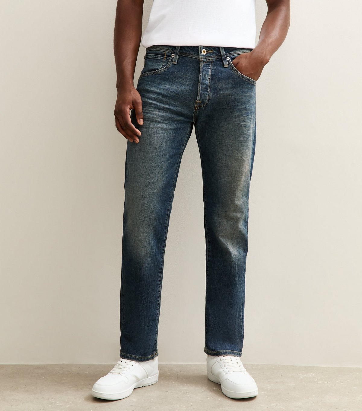 jack & jones Men's Blue Tapered Fit Jeans Jack & Jones New Look - 3