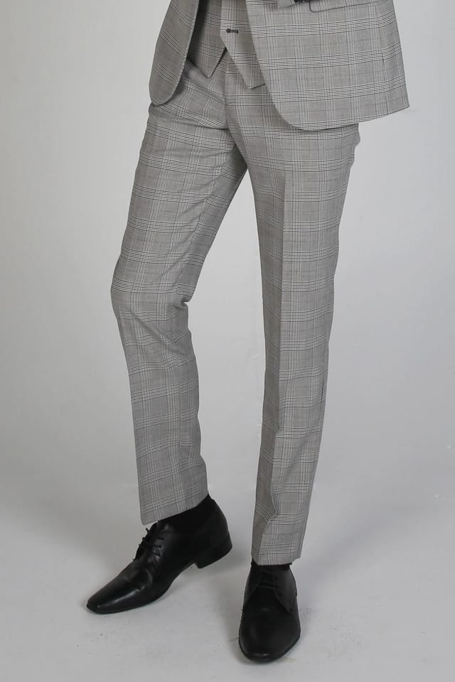 Paul Andrew Paul Andrew Men's Hugo Check Trousers in Grey - 2