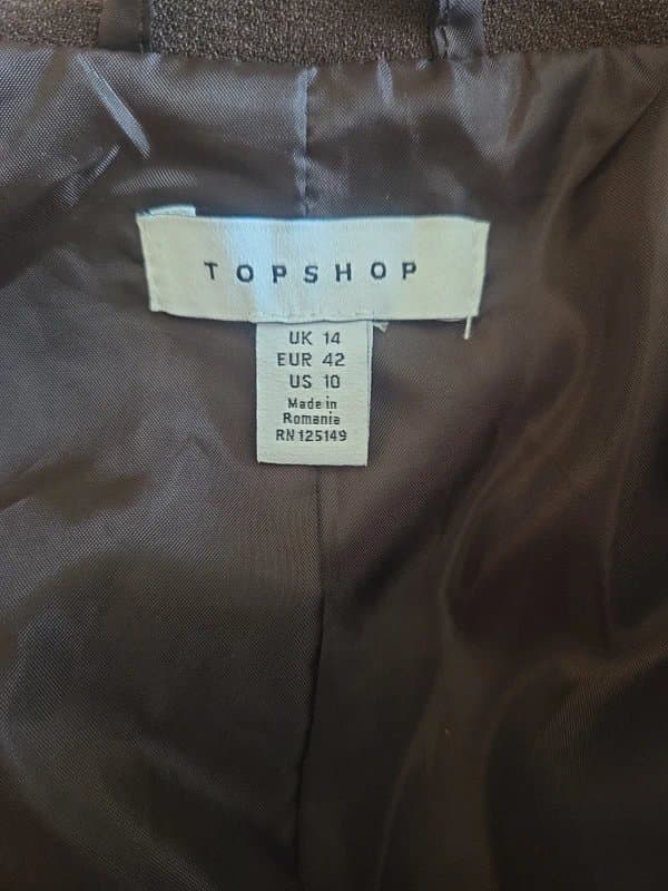 Topshop Oversized brown longline blazer