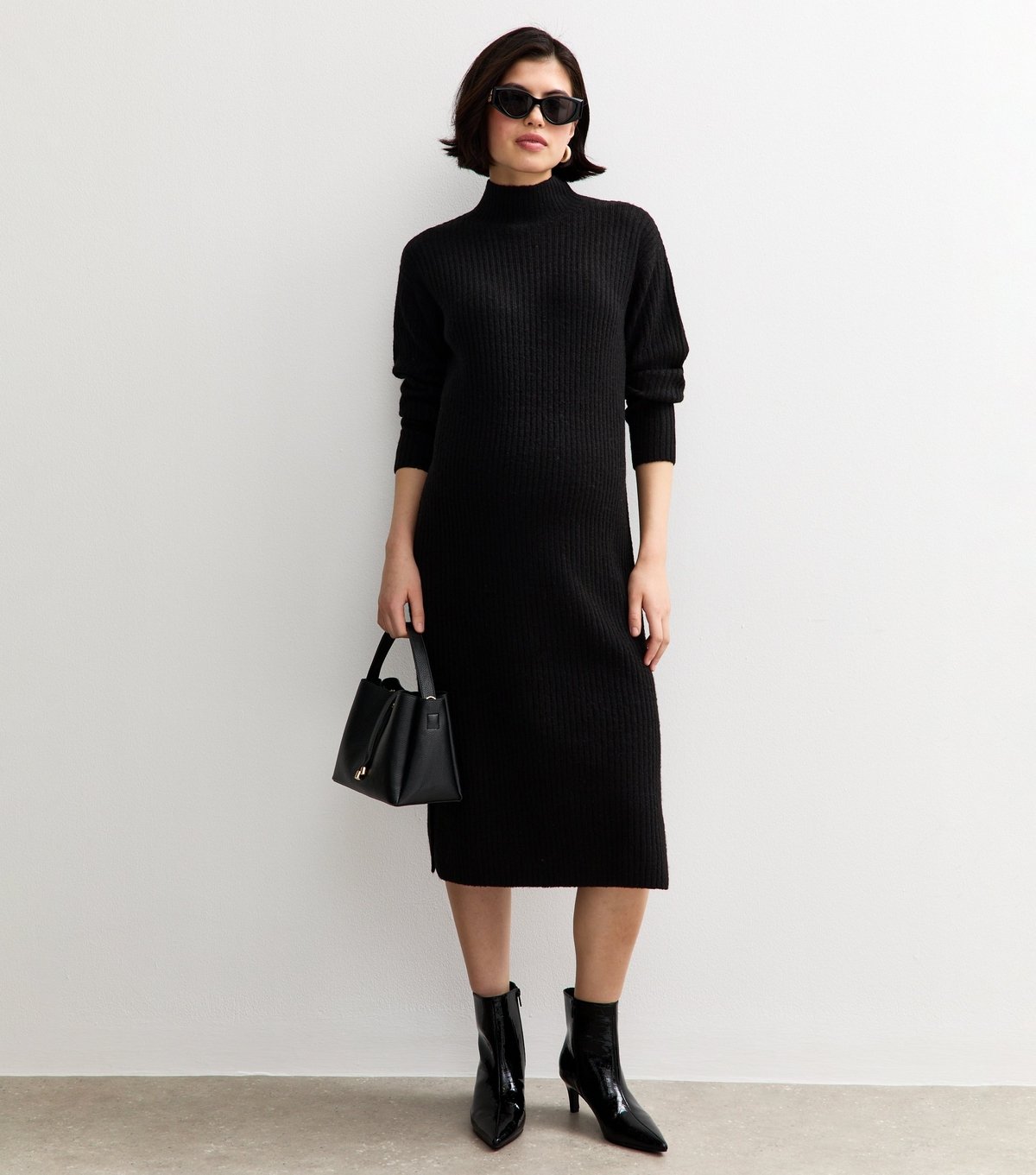 New Look Women's Maternity Black Rib High Neck Midi Dress New Look - 2