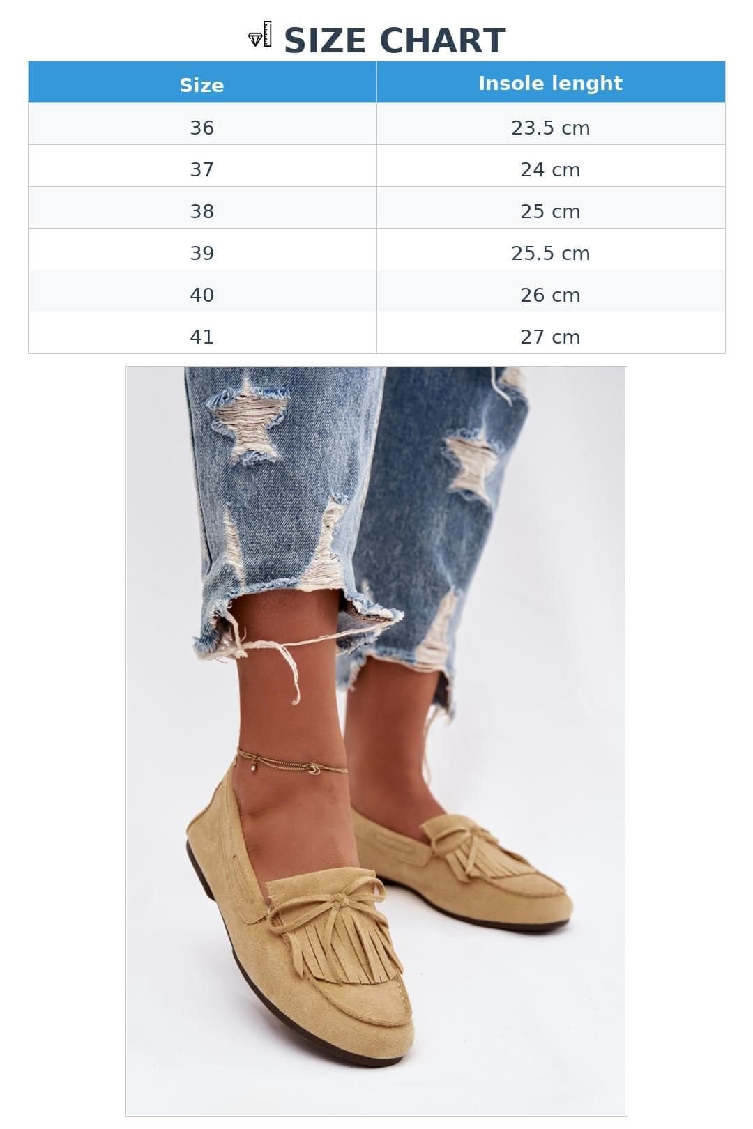 Love Lace Love Lace Women's Suede Flat Fringe Bow Moccasins Slip On Casual Everyday Shoes in Beige - 4