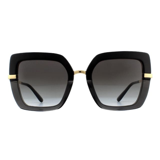 Dolce & Gabbana Dolce & Gabbana Women's Square Top Black on Transparent Black Grey Gradient Sunglasses - 2