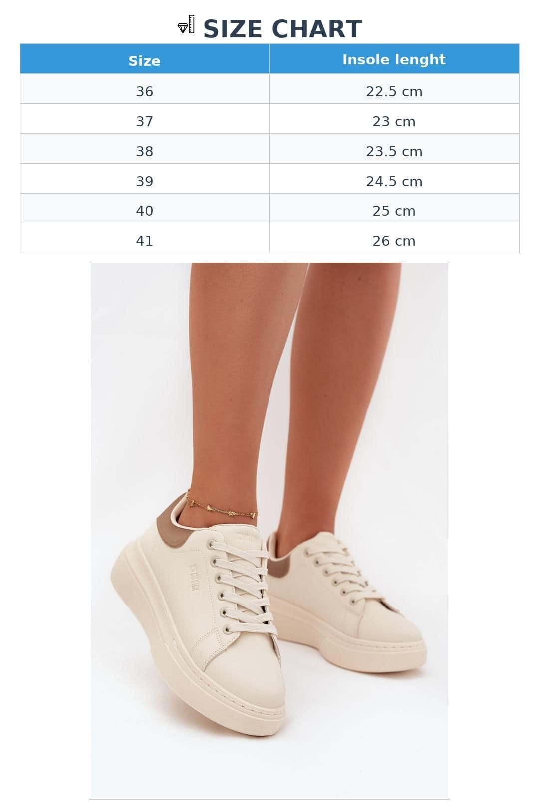 Love Lace Love Lace Women's Big Star Platform Sneakers with Foam Insole for Comfort in Beige - 4