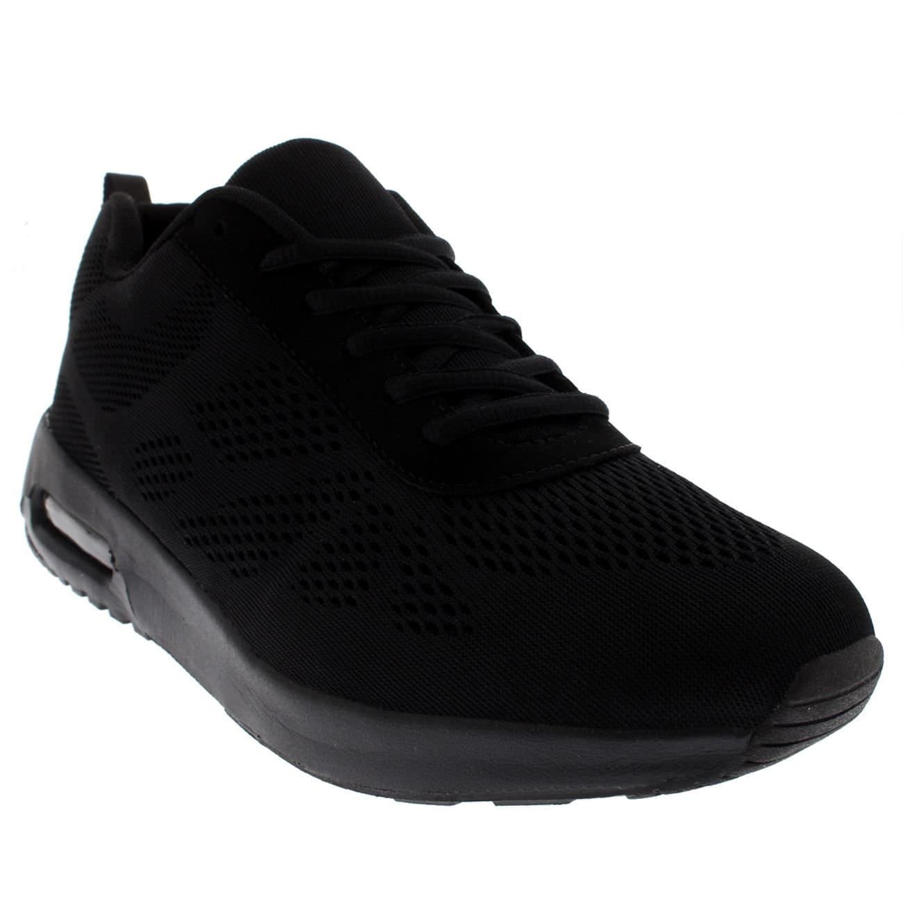 Viva VIVA Men's Jet Black Air Cushioned Running Trainers