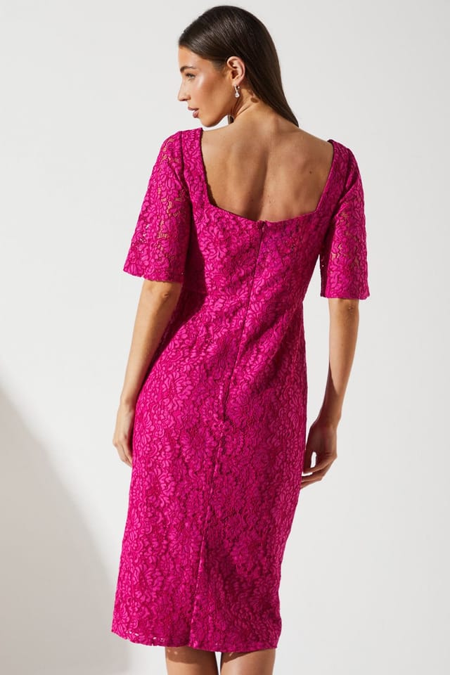 Coast Coast Women's Lace Wrap Wedding Guest Dress in Berry - 3
