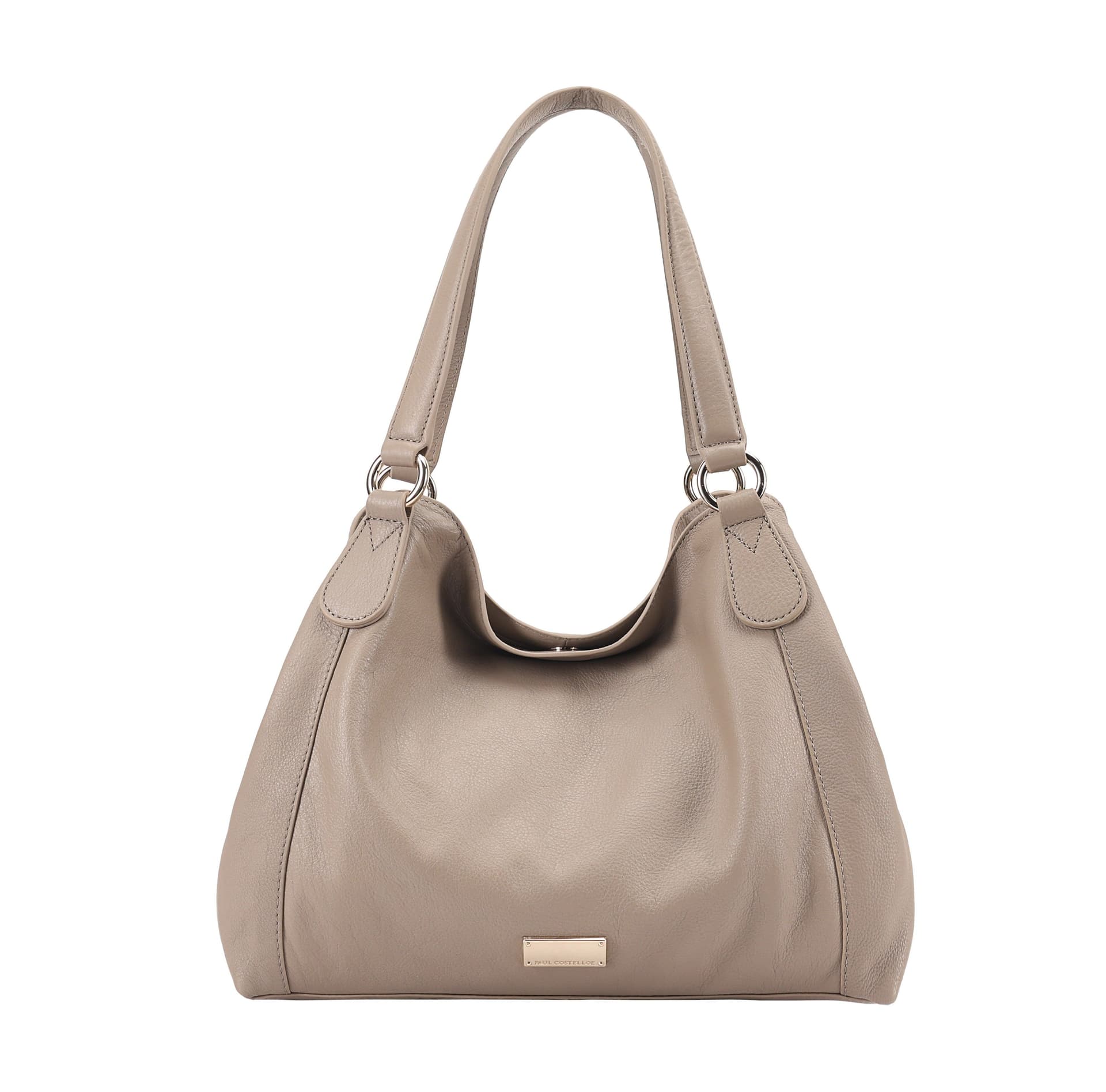 Paul Costelloe Paul Costelloe Women's Sophie Leather Shoulder Bag in Taupe