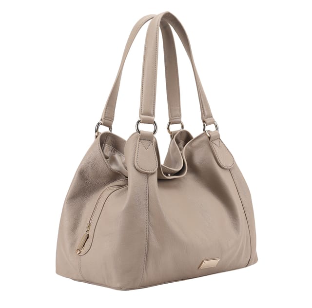Paul Costelloe Paul Costelloe Women's Sophie Leather Shoulder Bag in Taupe - 2