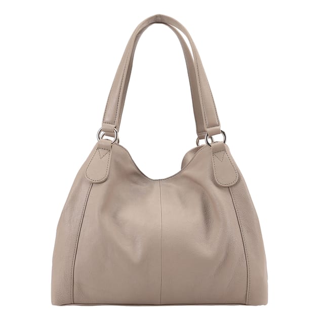 Paul Costelloe Paul Costelloe Women's Sophie Leather Shoulder Bag in Taupe - 3