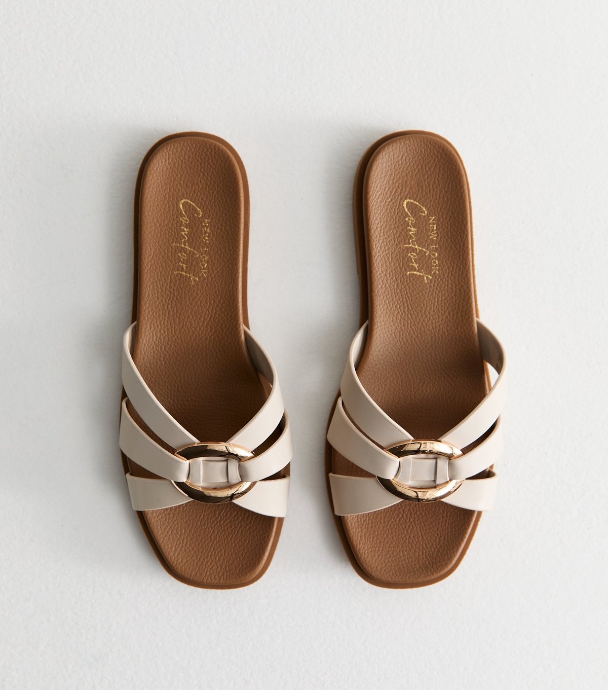 New Look Women's Off White Multi Strap Flat Sandals Vegan New Look - 2