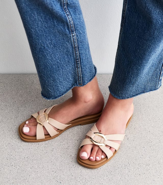 New Look Women's Off White Multi Strap Flat Sandals Vegan New Look - 2