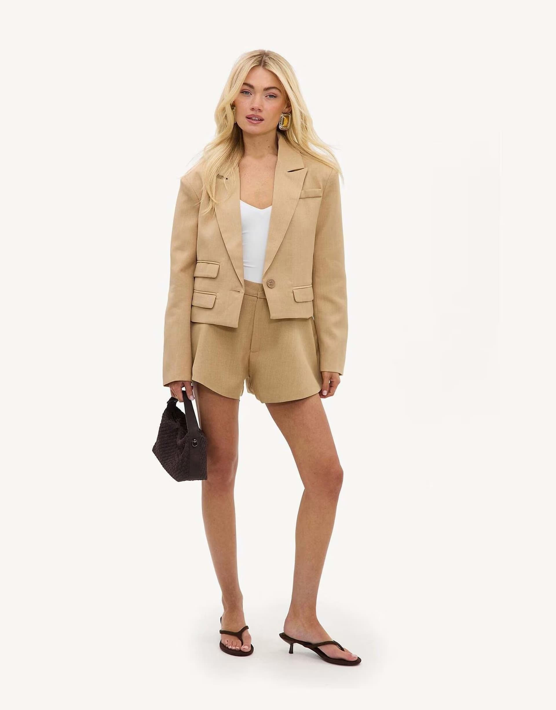 ASOS Loavies Twilight treasures beige shorts in sand