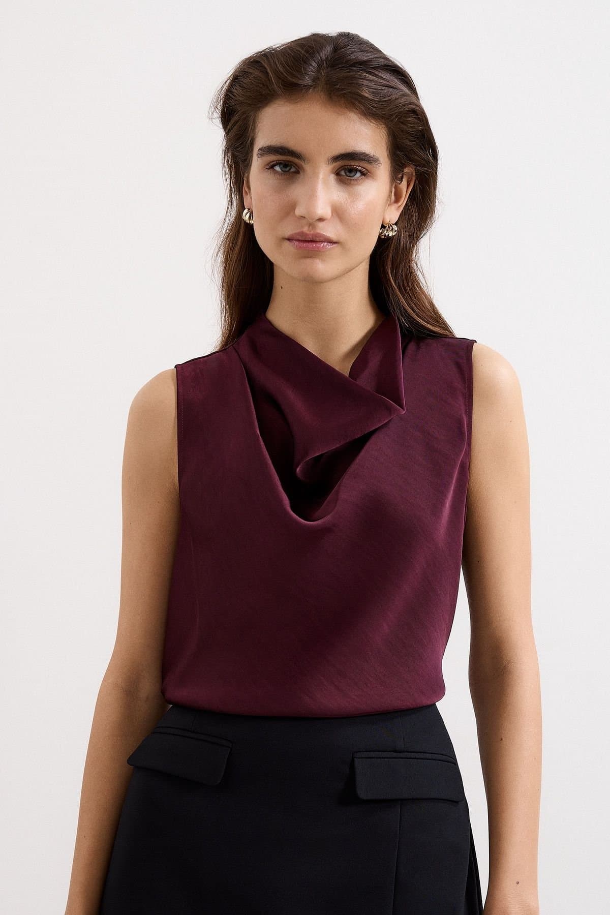 Phase Eight Phase Eight Women's Arwen Cowl Neck Top in Aubergine