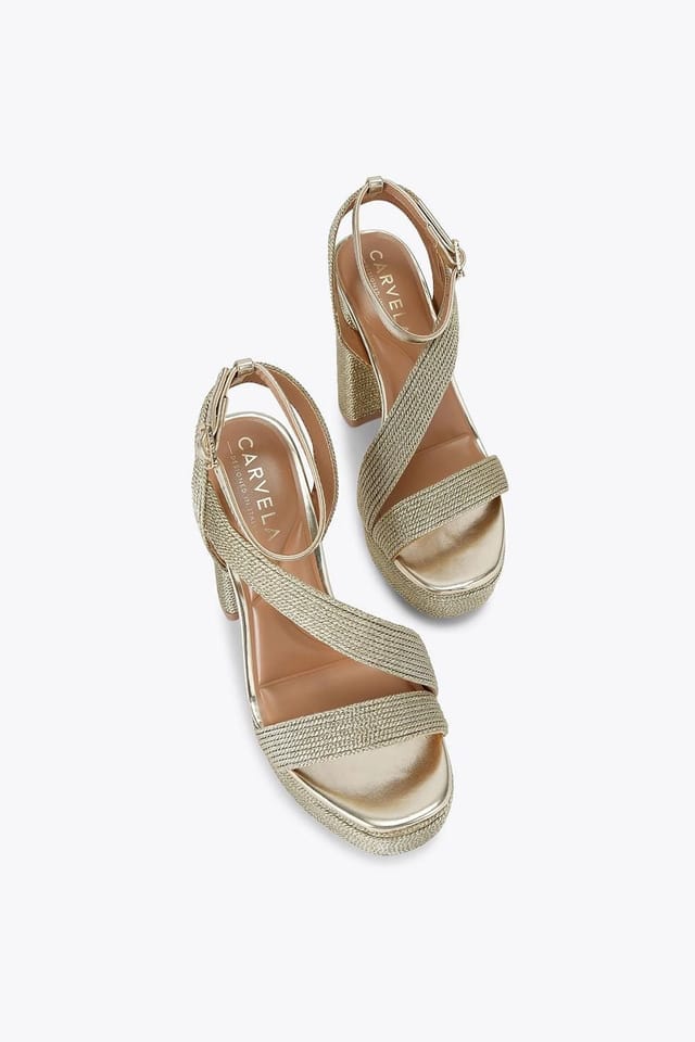 Carvela Carvela Women's 'Gala Platform' Fabric Heels in Gold - 2