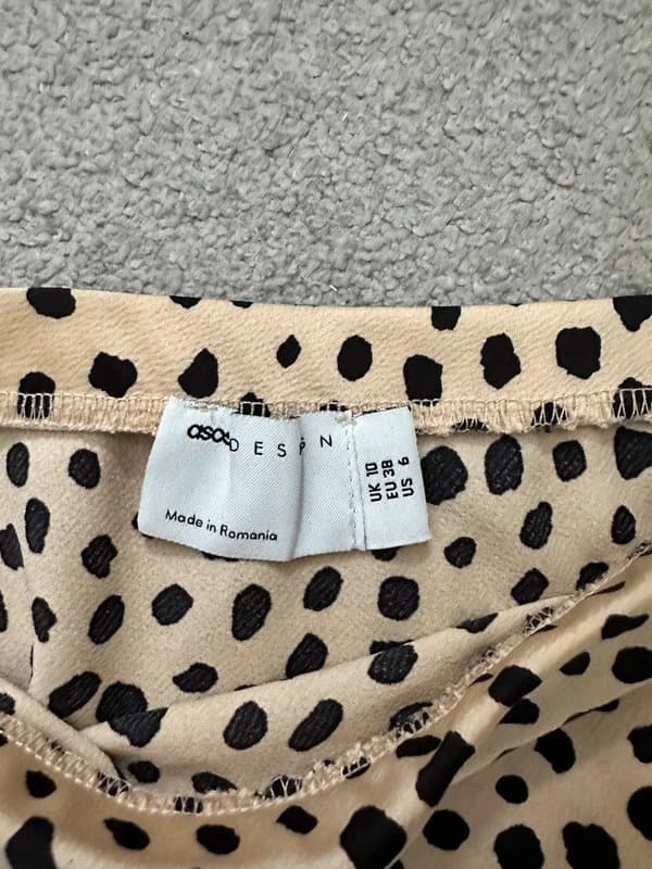 ASOS Design Animal print midi skirt - size 10