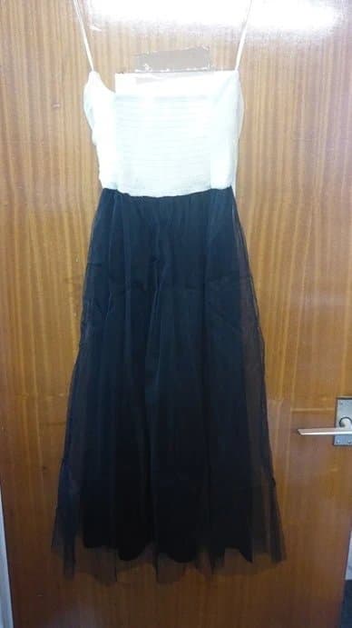 ASOS ASOS Dress UK 8 EU 36 ColourBlock Tulle Bandeau Mono Black White Women