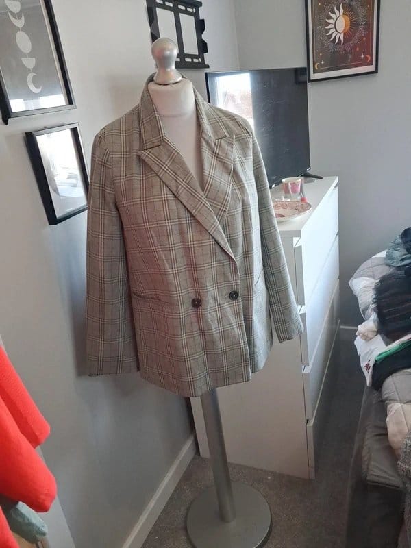 Topshop Multi Plaid Check Blazer