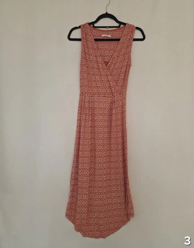 White Stuff Coral Ecovero Faux Wrap Dress Size 6/8
