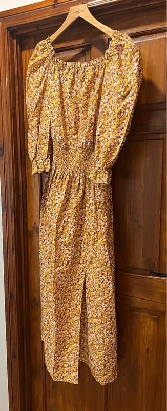 Rixo Rixo Patterned Cotton / Silk Mix Midi Dress - Size S new with tags