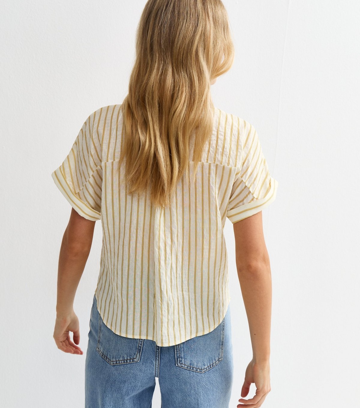 New Look Women's Yellow Skinny Stripe Pattern Shirt New Look - 4