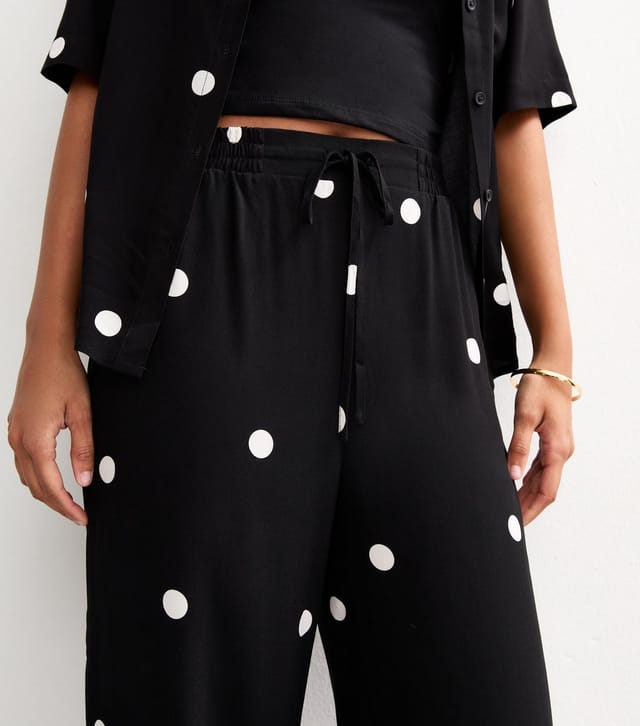 New Look Women's Black Spot Print Wide Leg Trousers New Look - 2