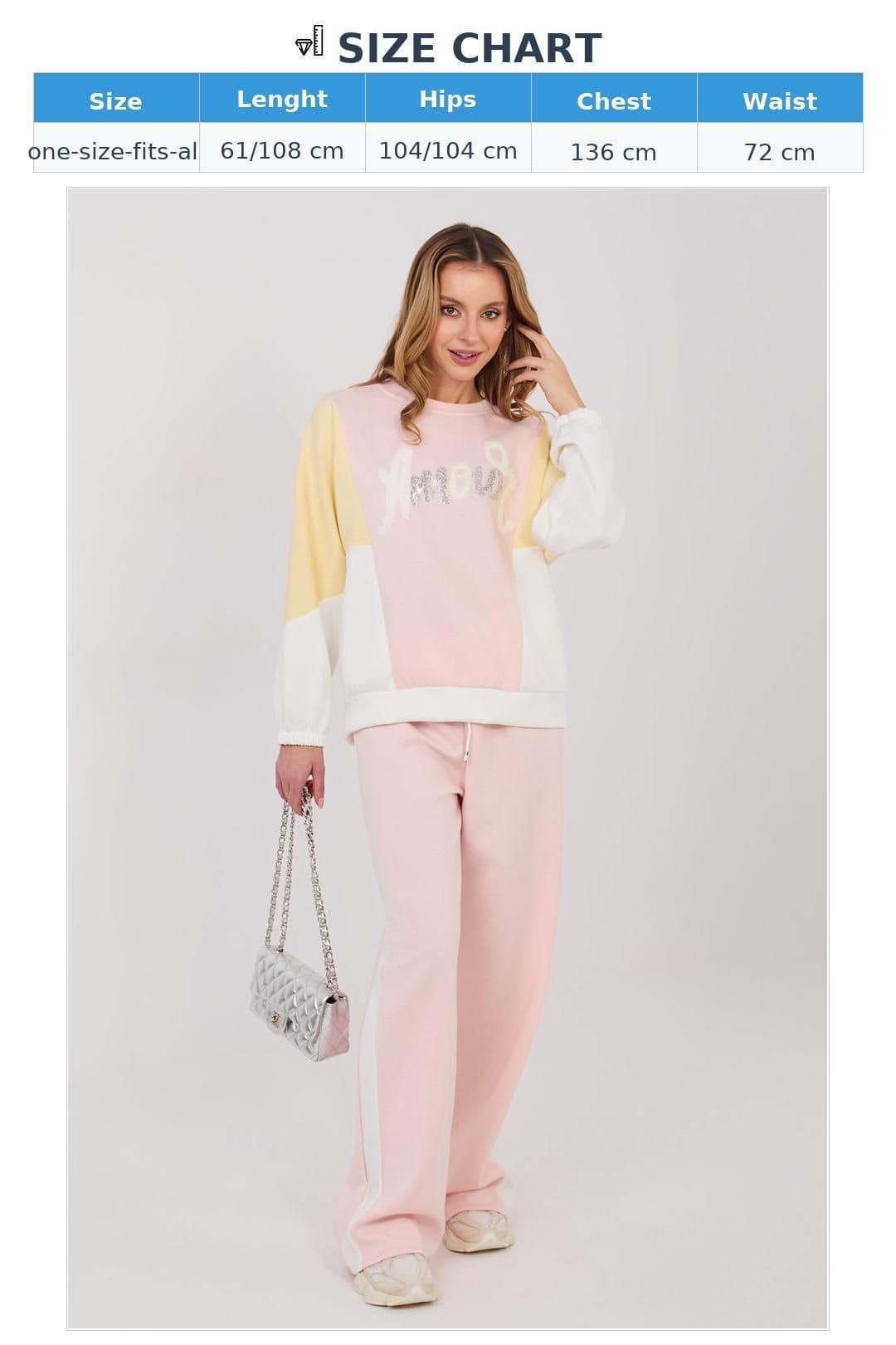 Love Lace Love Lace Women's Soft Butter Touch Sequin Blouse Track Set in Pink - 4