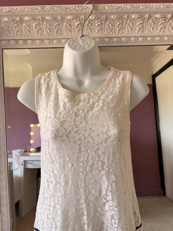 Intimissimi White navy stripe crochet dress intimissmi