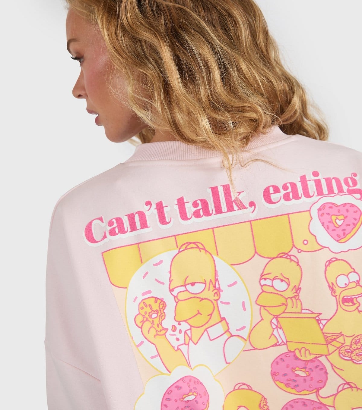 Skinnydip Women's Pink The Simpsons Donut Print Sweatshirt Skinnydip New Look - 4
