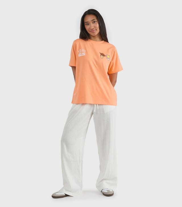 Skinnydip Women's Custard Orange Disney Woody And Bo Peep Print T-Shirt Skinnydip New Look - 3