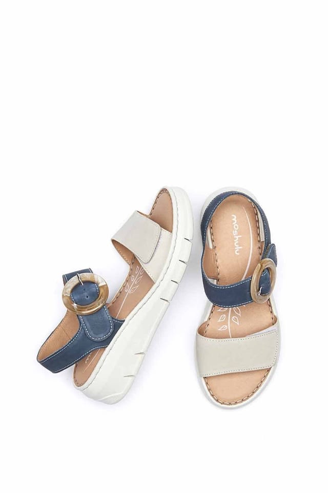 Moshulu Moshulu Women's Jolla' Strappy Low-Wedge Sandals in Blue - 2