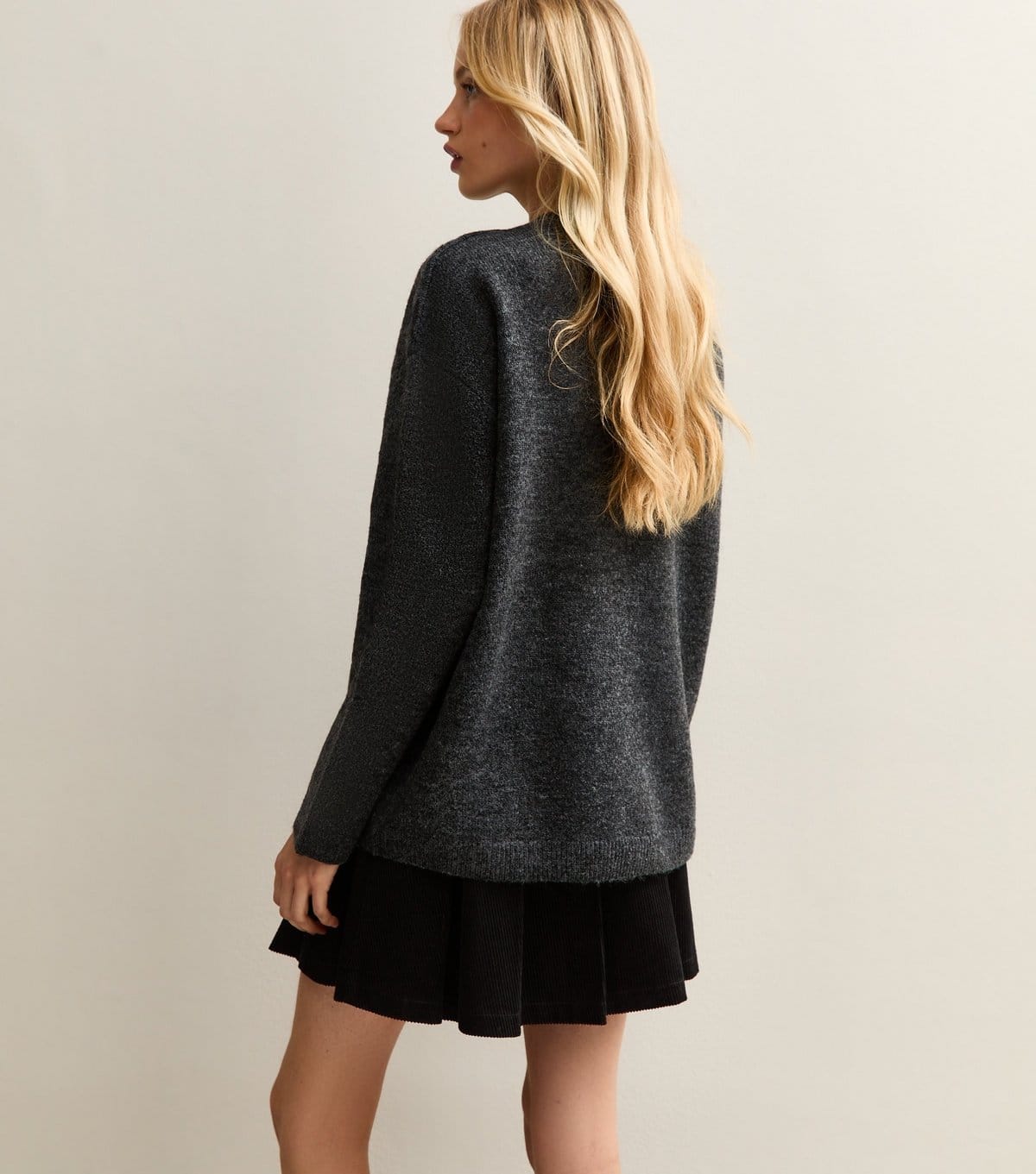 New Look Women's Dark Grey Argyle Knit Oversized Jumper New Look - 4