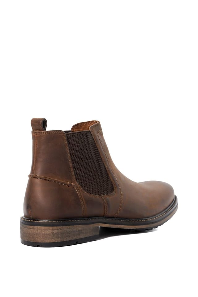 Dune London Dune London Men's Wide Fit 'Chorleys' Leather Chelsea Boots in Brown - 3