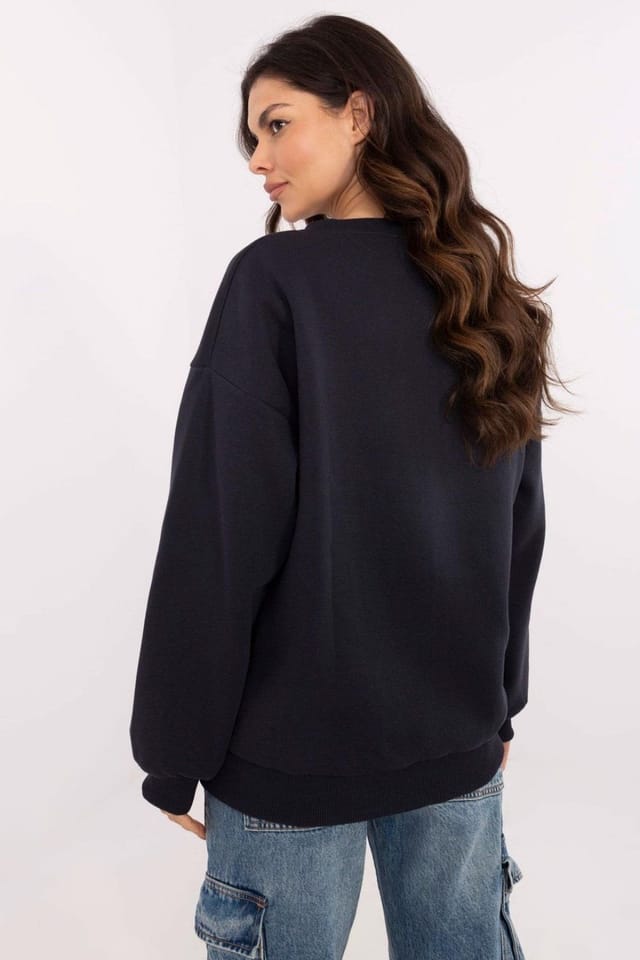 Love Lace Love Lace Women's Insulated Cotton Blend Casual Sweatshirt in Navy - 3