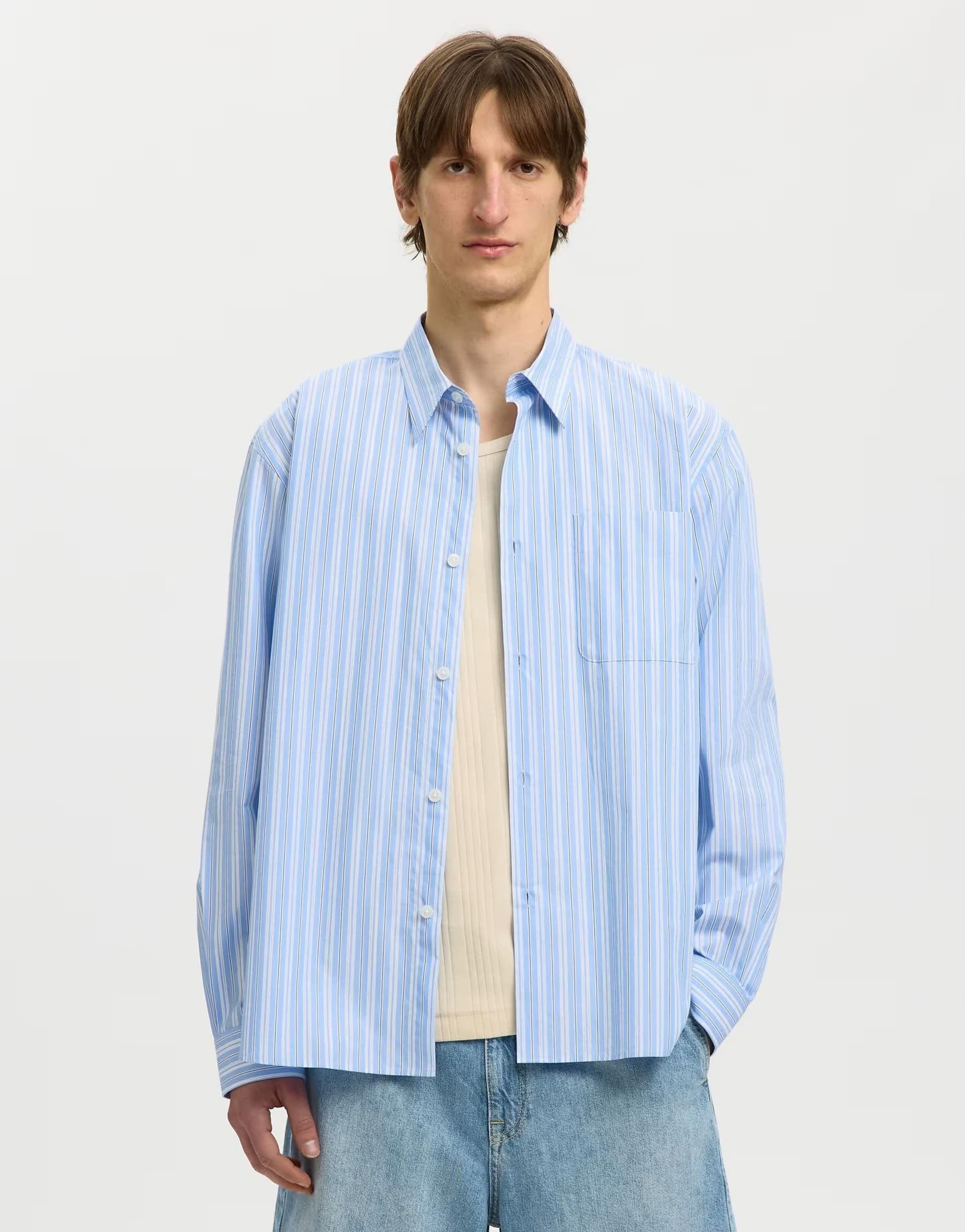 ASOS Selected Long sleeved shirt in light blue
