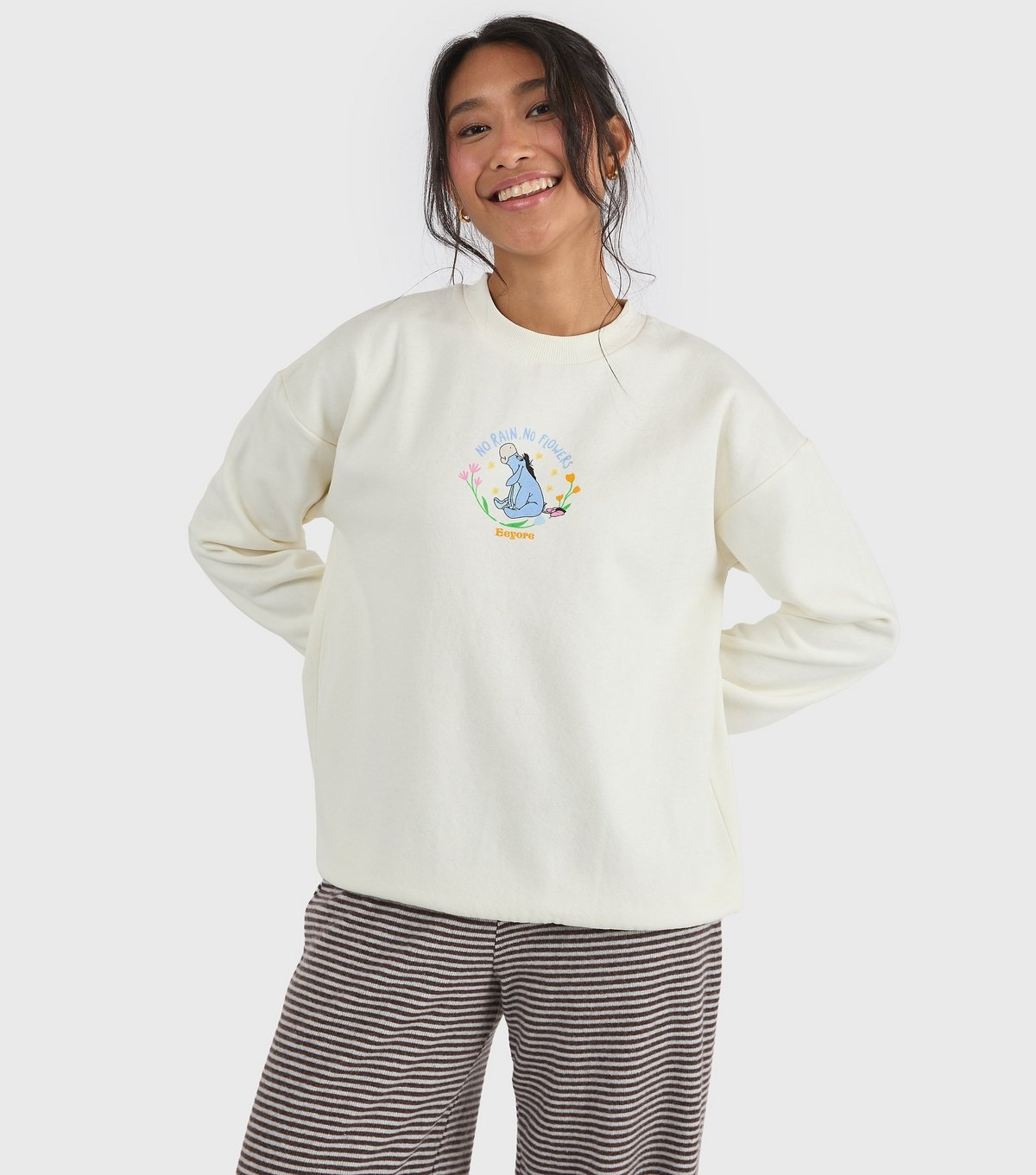 Skinnydip Women's Skinny Dip White Disney Eeyore Print Sweatshirt Skinnydip New Look - 2
