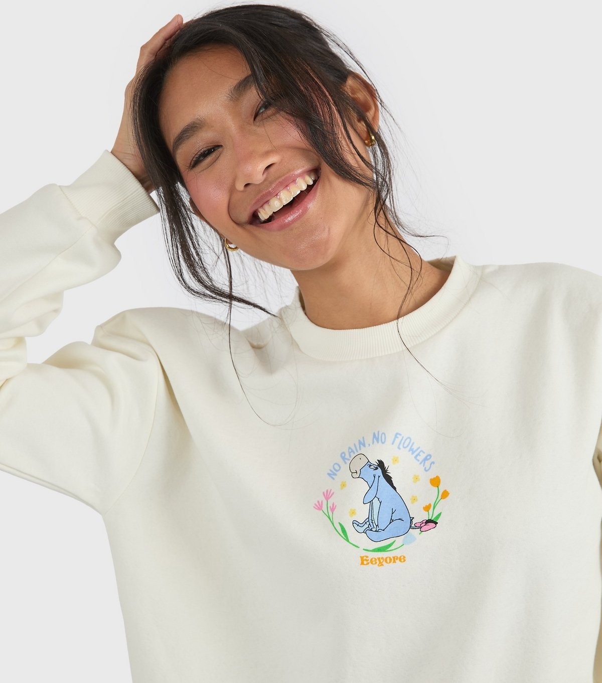 Skinnydip Women's Skinny Dip White Disney Eeyore Print Sweatshirt Skinnydip New Look - 4