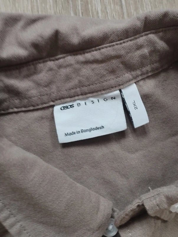 ASOS Beige Stone Grey Men's Shirt Size XXL