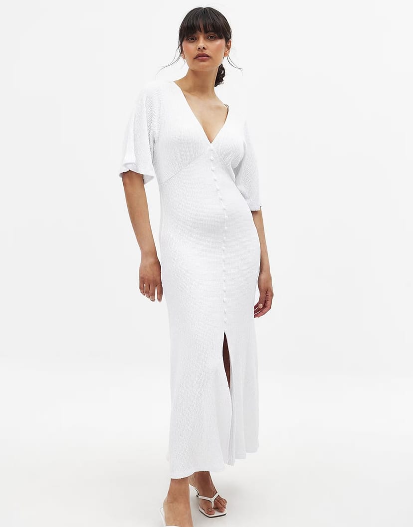 ASOS NA-KD Button detail midi dress in white - 1