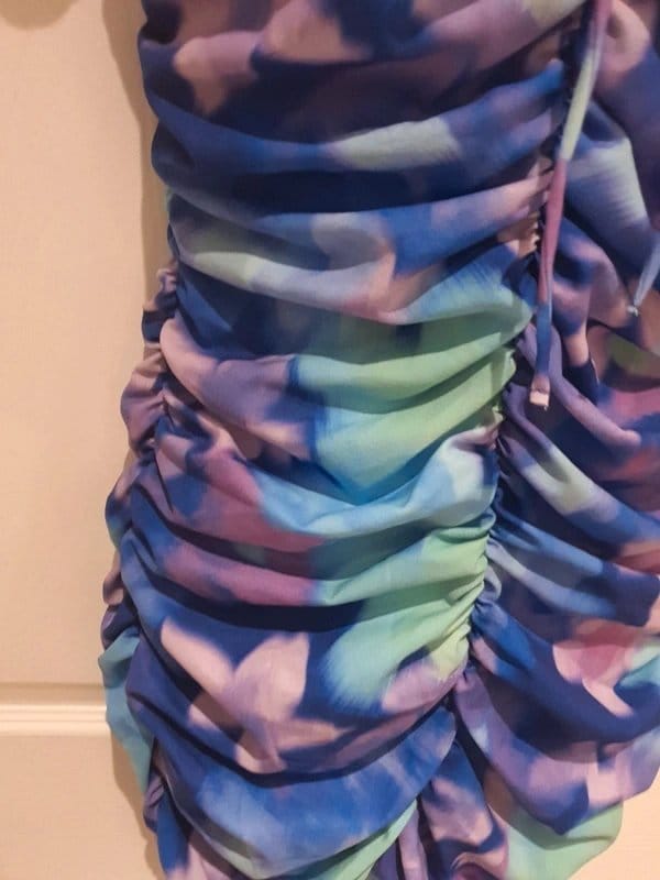 Bershka Multi Tie-Dye Ruched Midi Dress