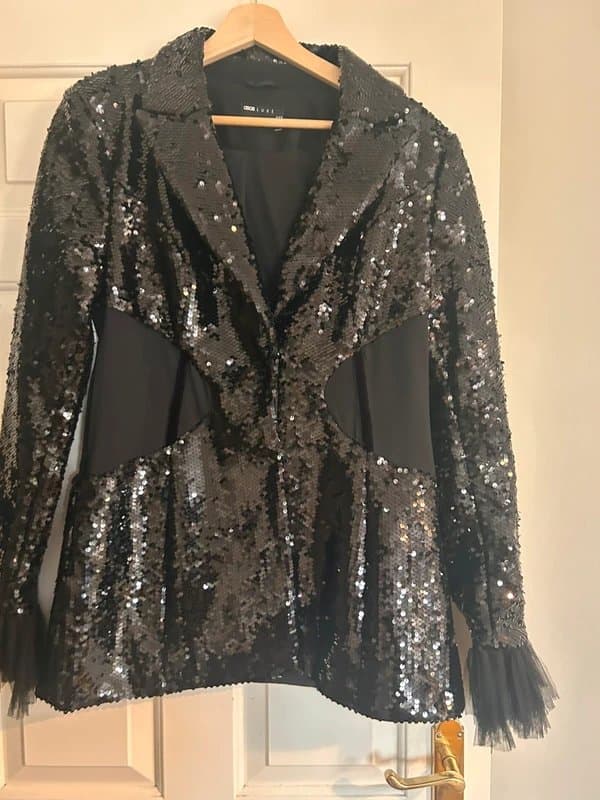 ASOS Asos luxe fited sequin blazer and trousers in black