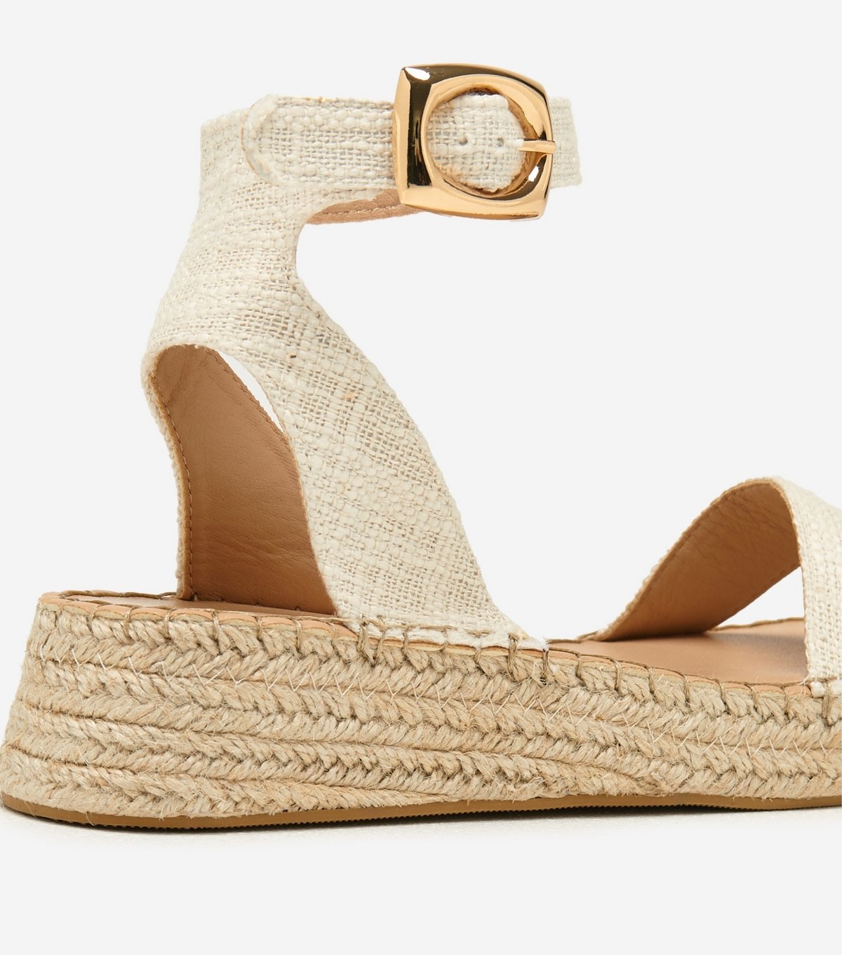 South Beach Women's Cream Cross Over Two Part Espadrille Sandals South Beach New Look - 4